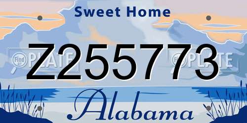 Z255773 Alabama License Plate