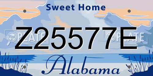 Z25577E Alabama License Plate