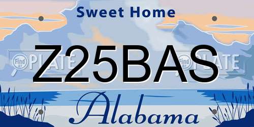 Z25BAS Alabama License Plate