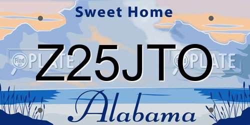 Z25JTO Alabama License Plate
