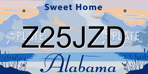 Z25JZD Alabama License Plate