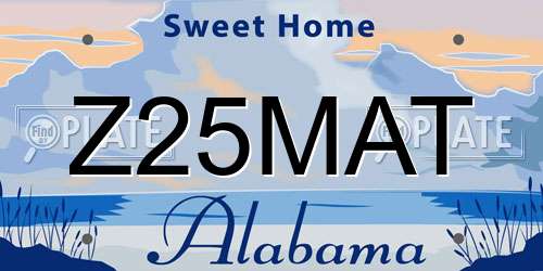 Z25MAT Alabama License Plate