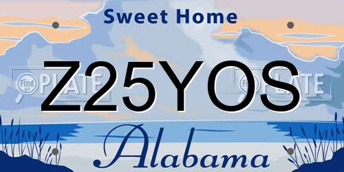 Z25YOS Alabama License Plate