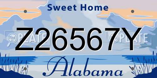 Z26567Y Alabama License Plate