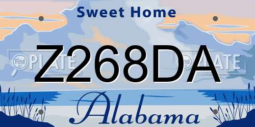 Z268DA Alabama License Plate