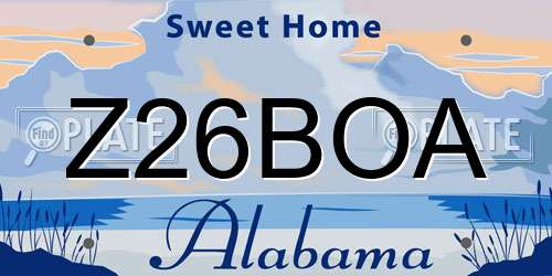 Z26BOA Alabama License Plate
