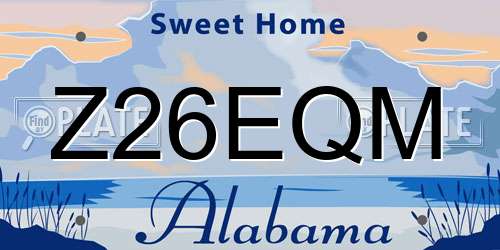 Z26EQM Alabama License Plate