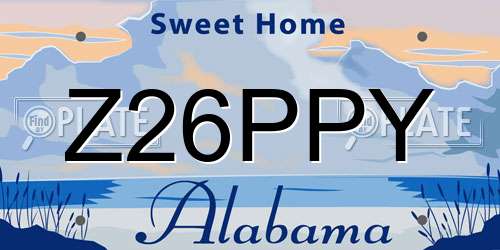 Z26PPY Alabama License Plate