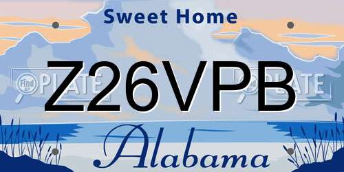 Z26VPB Alabama License Plate