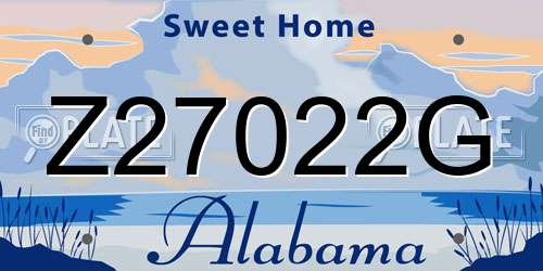 Z27022G Alabama License Plate