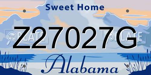 Z27027G Alabama License Plate