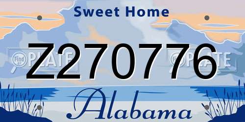 Z270776 Alabama License Plate