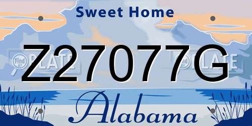 Z27077G Alabama License Plate
