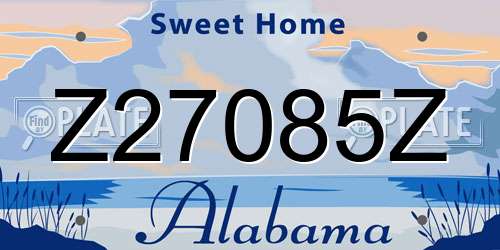 Z27085Z Alabama License Plate