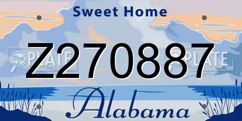 Z270887 Alabama License Plate