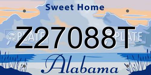 Z27088T Alabama License Plate