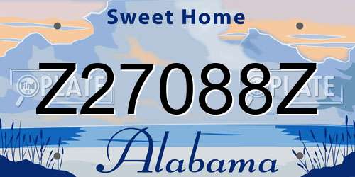 Z27088Z Alabama License Plate