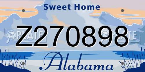 Z270898 Alabama License Plate