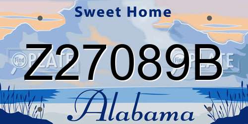 Z27089B Alabama License Plate