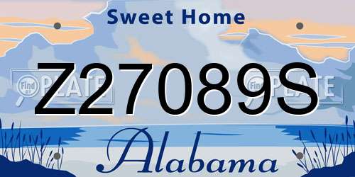 Z27089S Alabama License Plate