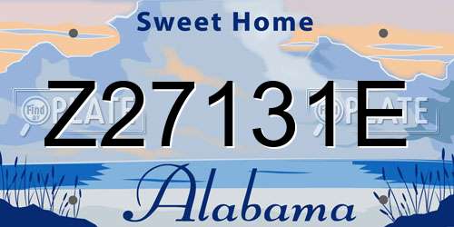 Z27131E Alabama License Plate