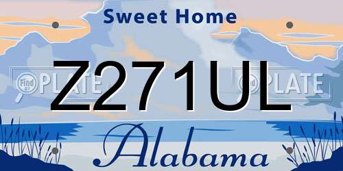 Z271UL Alabama License Plate