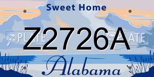 Z2726A Alabama License Plate