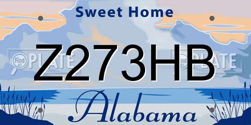 Z273HB Alabama License Plate