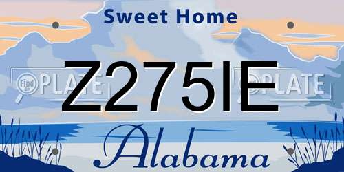 Z275IE Alabama License Plate