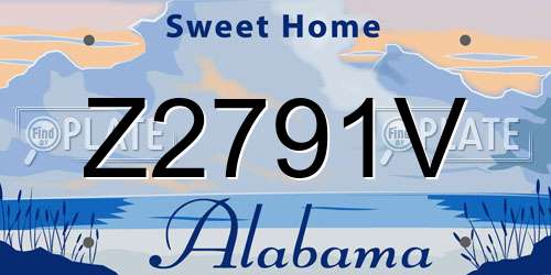Z2791V Alabama License Plate