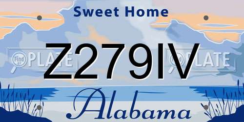 Z279IV Alabama License Plate