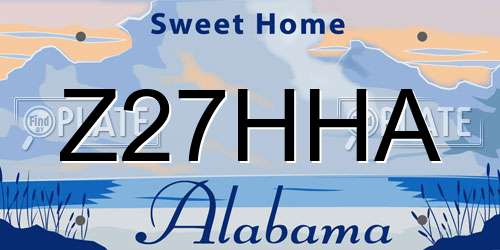 Z27HHA Alabama License Plate