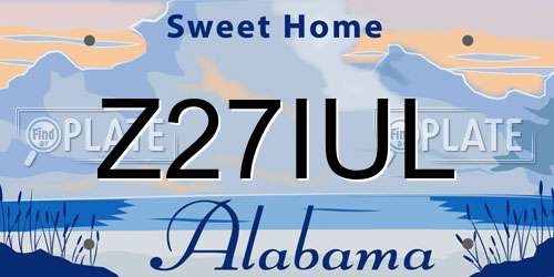 Z27IUL Alabama License Plate