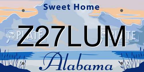 Z27LUM Alabama License Plate