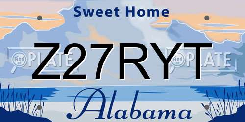 Z27RYT Alabama License Plate