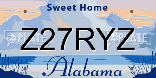 Z27RYZ Alabama License Plate