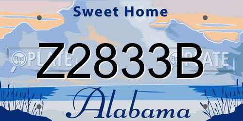 Z2833B Alabama License Plate