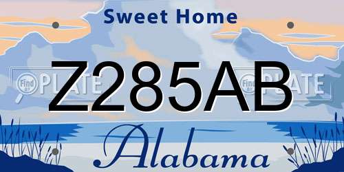 Z285AB Alabama License Plate