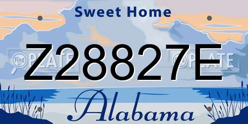Z28827E Alabama License Plate