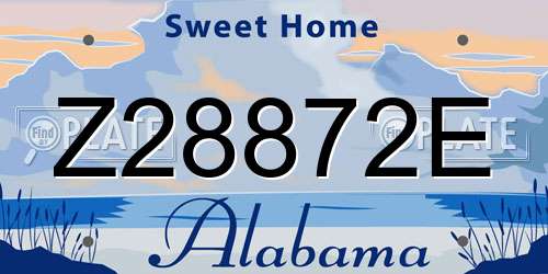 Z28872E Alabama License Plate