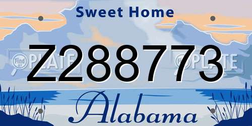 Z288773 Alabama License Plate