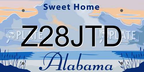 Z28JTD Alabama License Plate