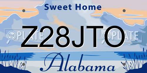 Z28JTO Alabama License Plate