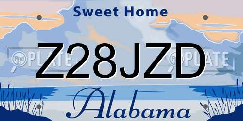 Z28JZD Alabama License Plate