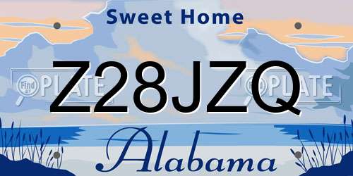 Z28JZQ Alabama License Plate