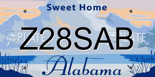 Z28SAB Alabama License Plate