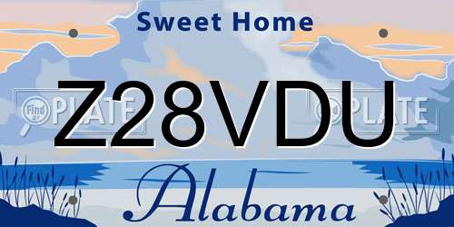 Z28VDU Alabama License Plate