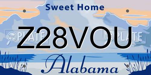 Z28VOU Alabama License Plate