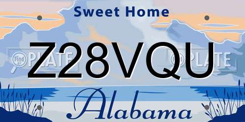 Z28VQU Alabama License Plate