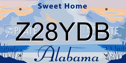 Z28YDB Alabama License Plate